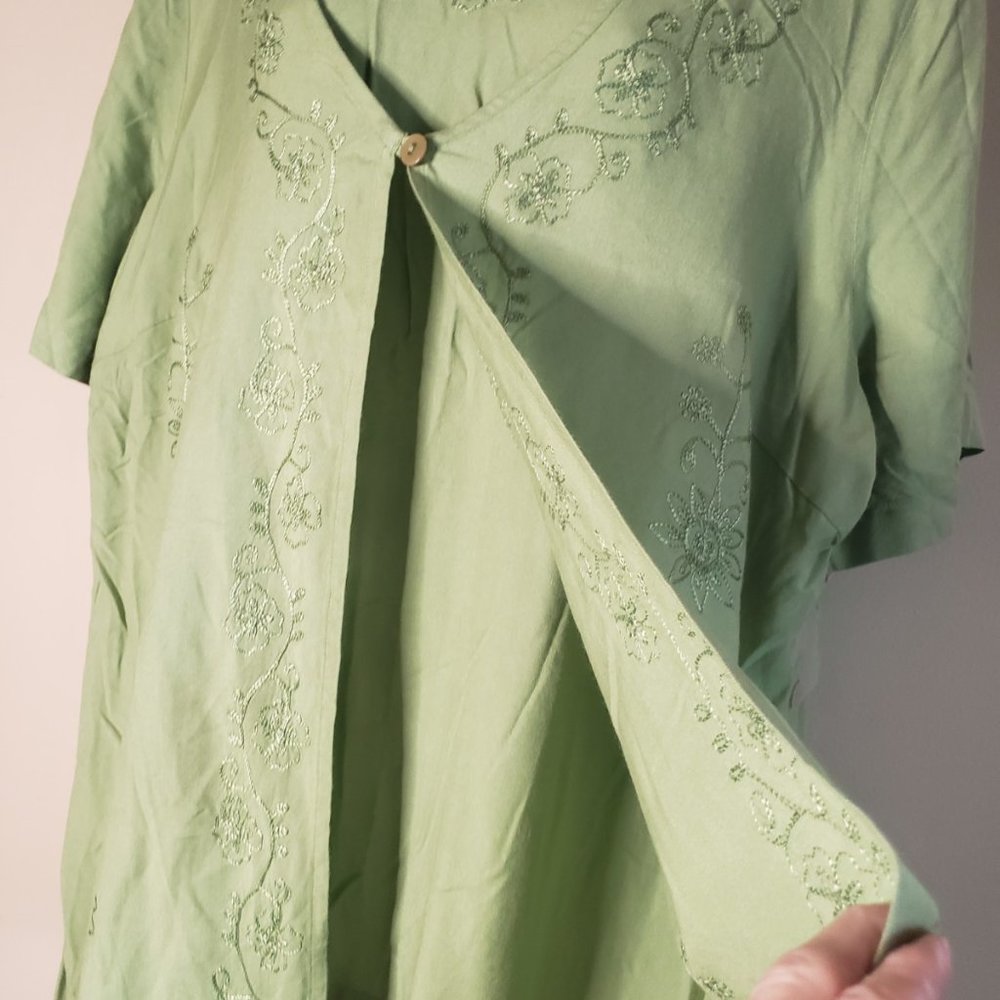 Summer Womens top Studio 1940 18-20W short sleeve lime green - Picture 4 of 8